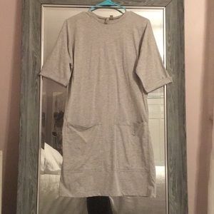 ASOS Grey T-Shirt oversized pocket dress